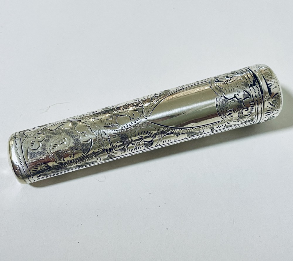 Antique Silver Cheroot Holder Case