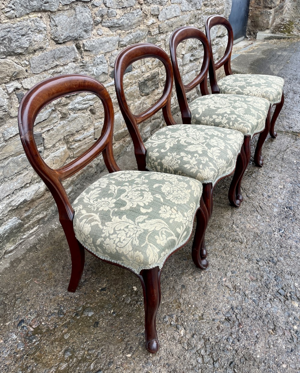 Set of 4 Victorian Mahogany Balloon Back Chairs View III