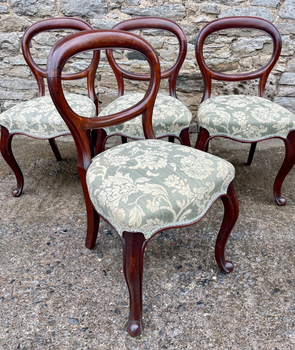 Set of 4 Victorian Mahogany Balloon Back Chairs View IV