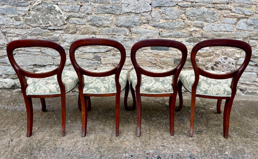 Set of 4 Victorian Mahogany Balloon Back Chairs View VII