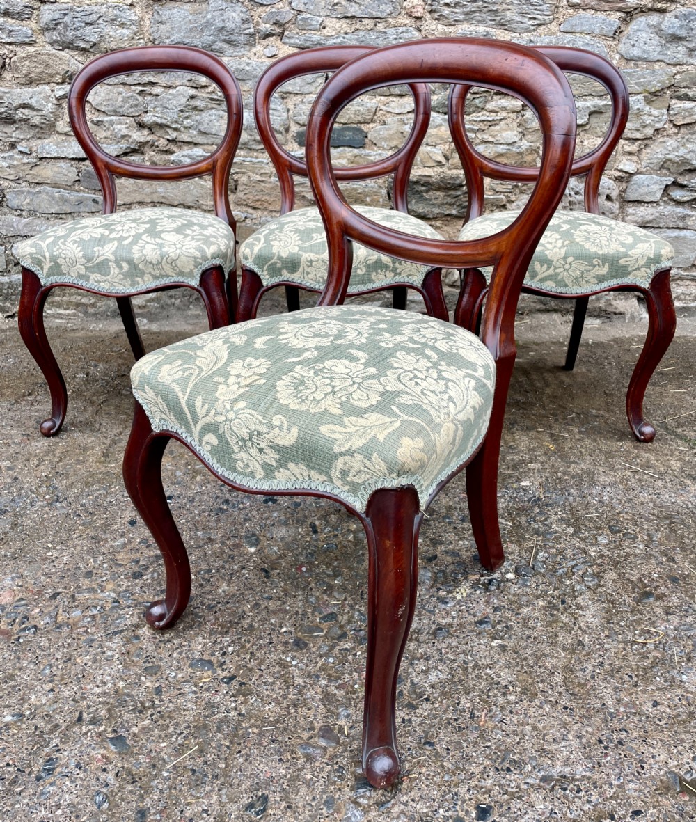 Set of 4 Victorian Mahogany Balloon Back Chairs View VIII
