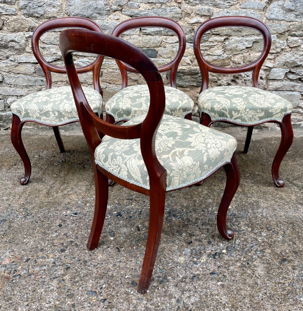 Set of 4 Victorian Mahogany Balloon Back Chairs View IX