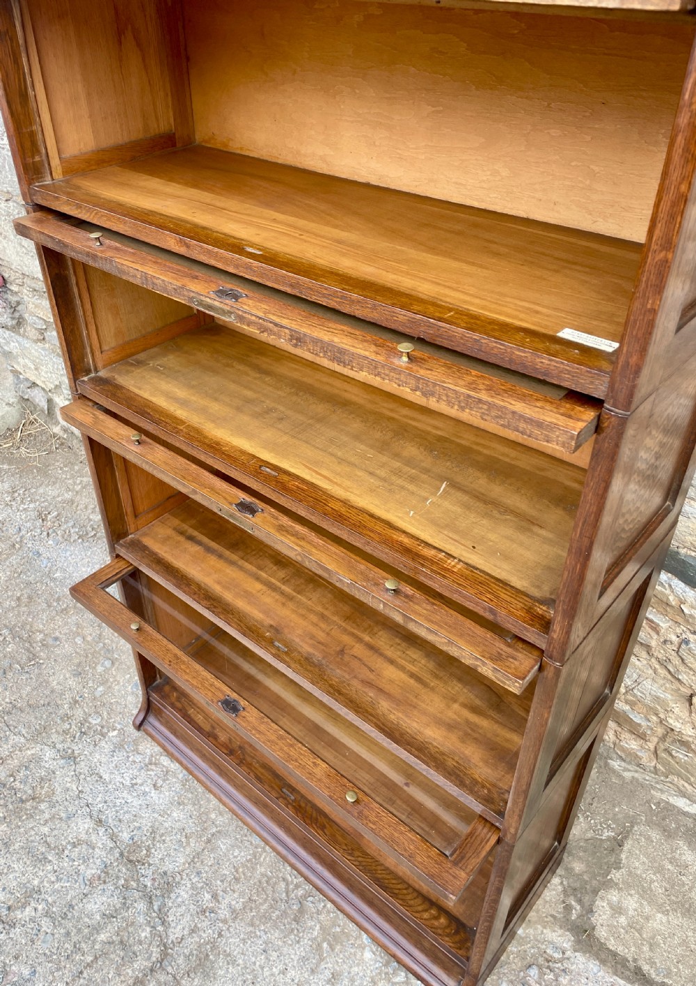 Antique Oak Lebus Stacking Bookcase View XII