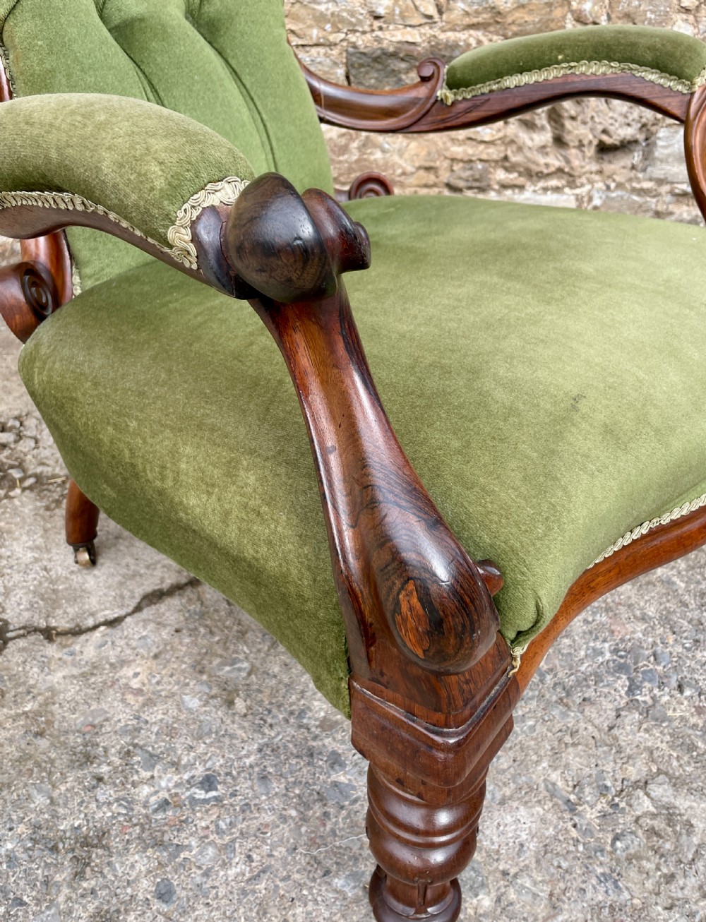 Victorian Rosewood Framed Armchair View XI