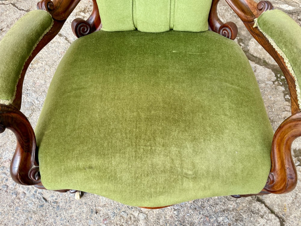 Victorian Rosewood Framed Armchair View XIII