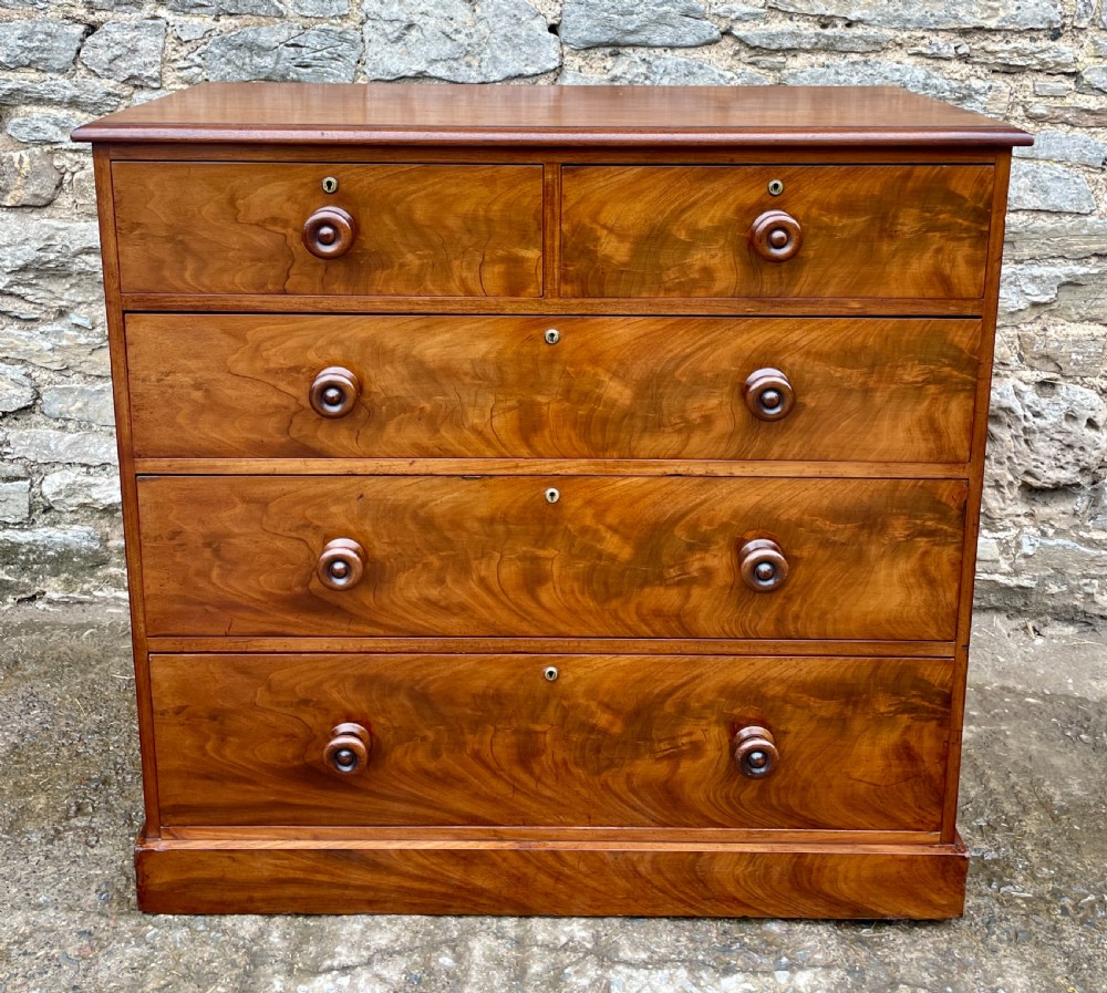 Victorian Flame Mahogany Chest of Drawers