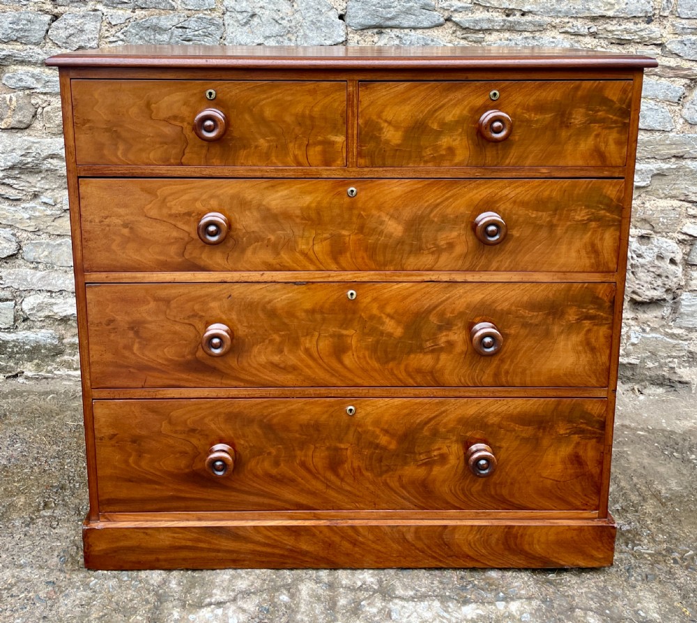 Victorian Flame Mahogany Chest of Drawers View II