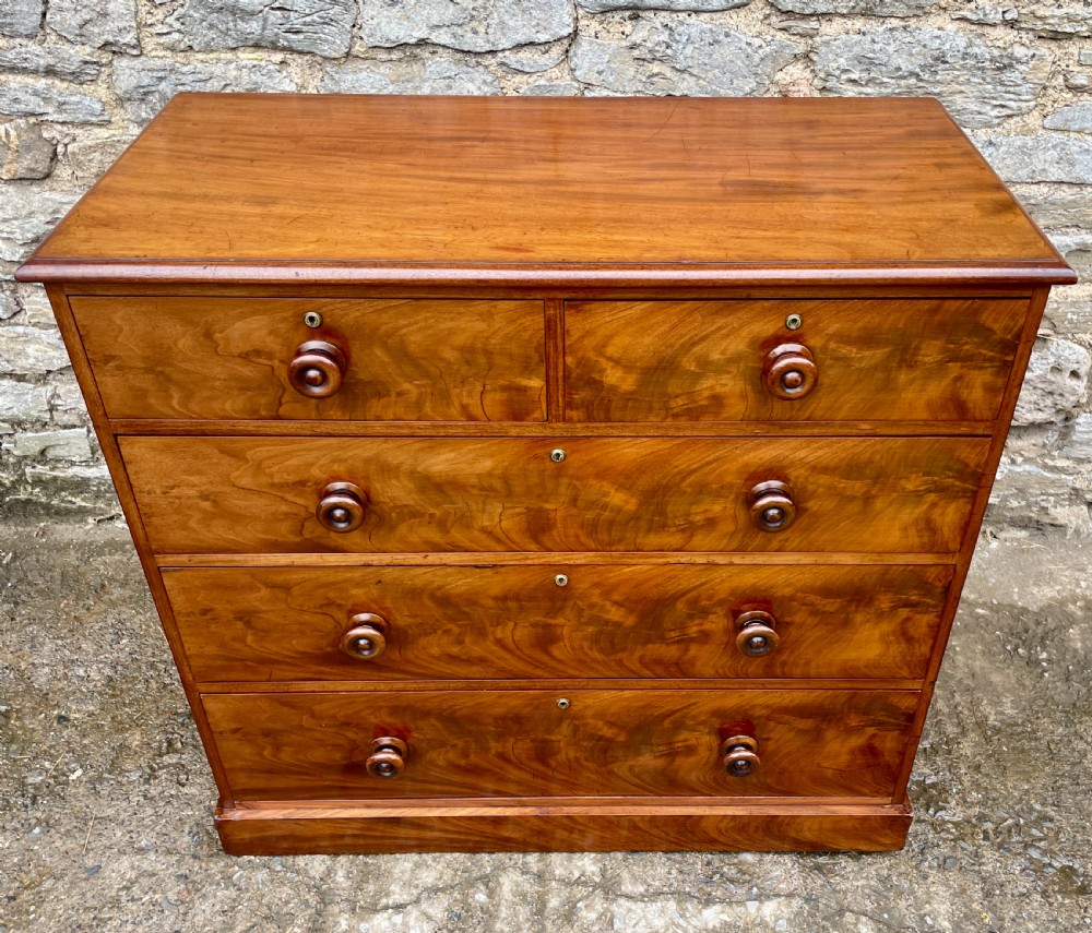 Victorian Flame Mahogany Chest of Drawers View III