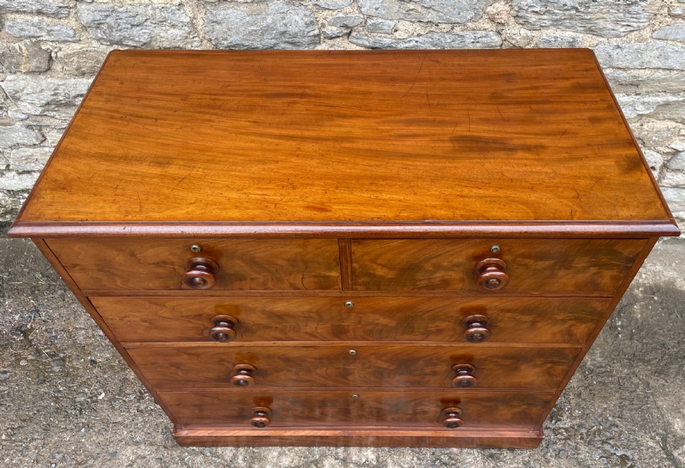 Victorian Flame Mahogany Chest of Drawers View IV