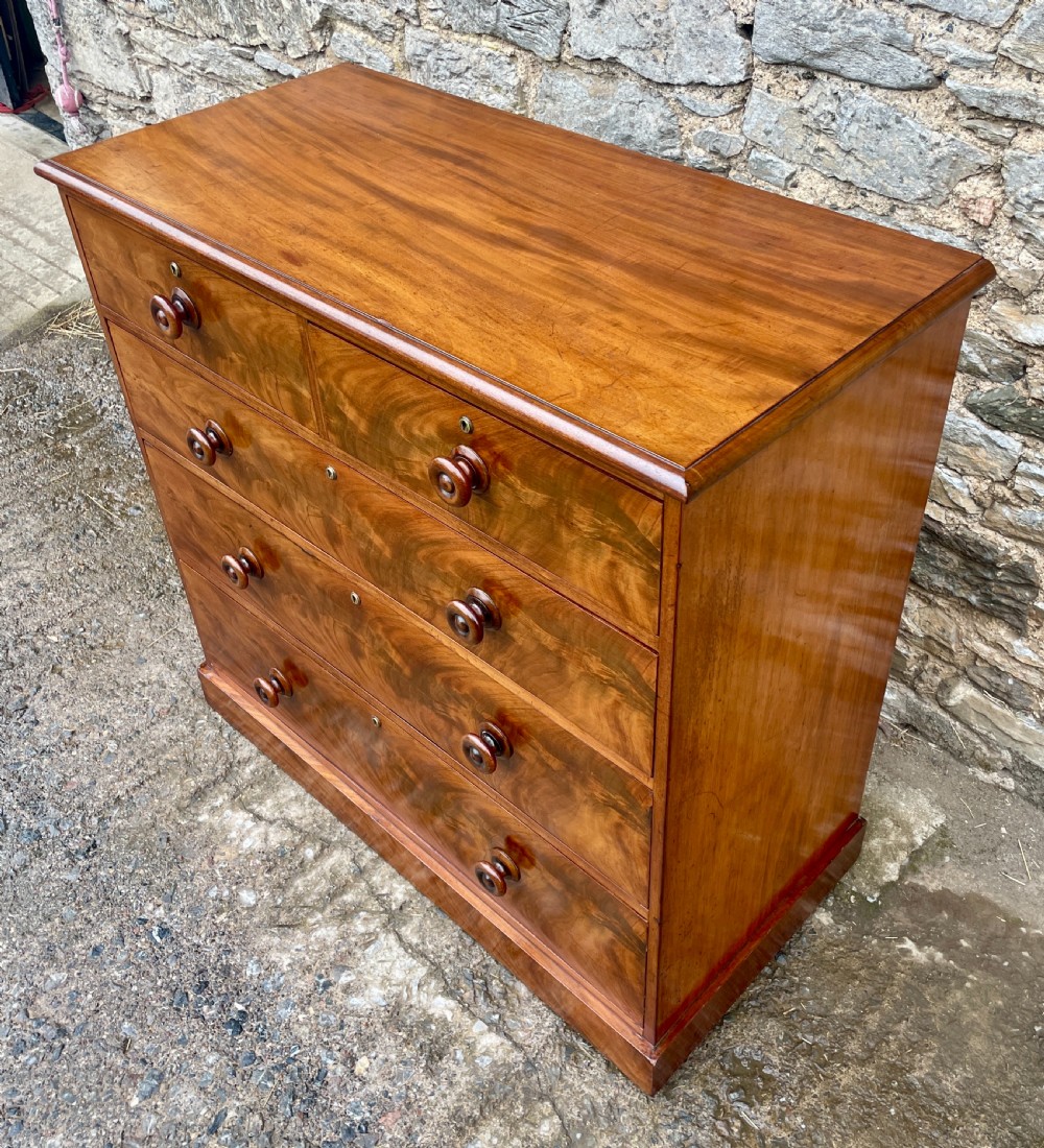 Victorian Flame Mahogany Chest of Drawers View IX