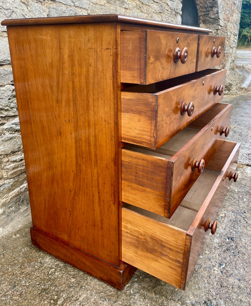 Victorian Flame Mahogany Chest of Drawers View XIII