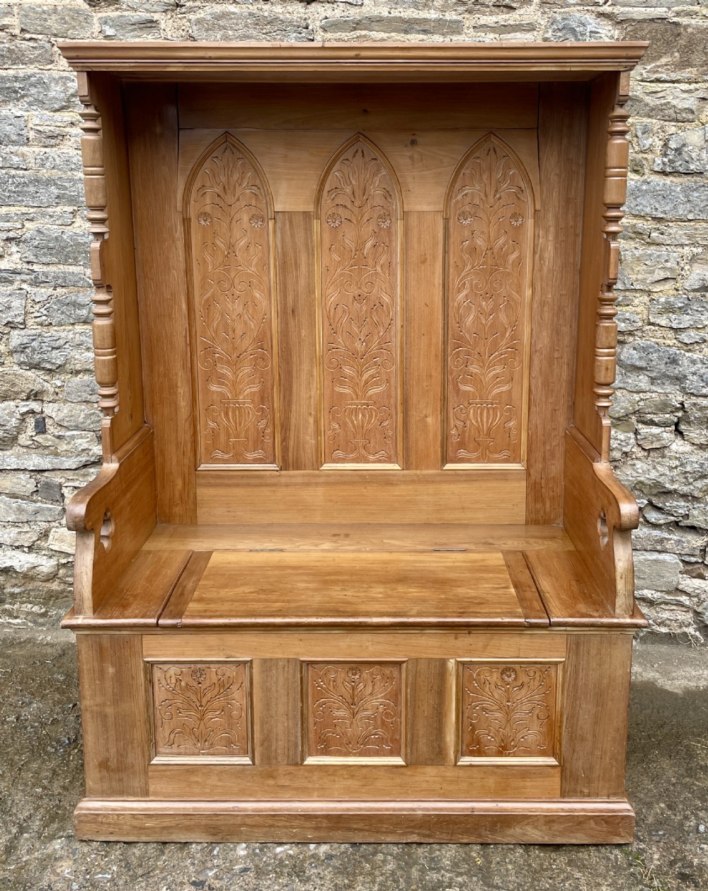 Antique Pine Box Settle
