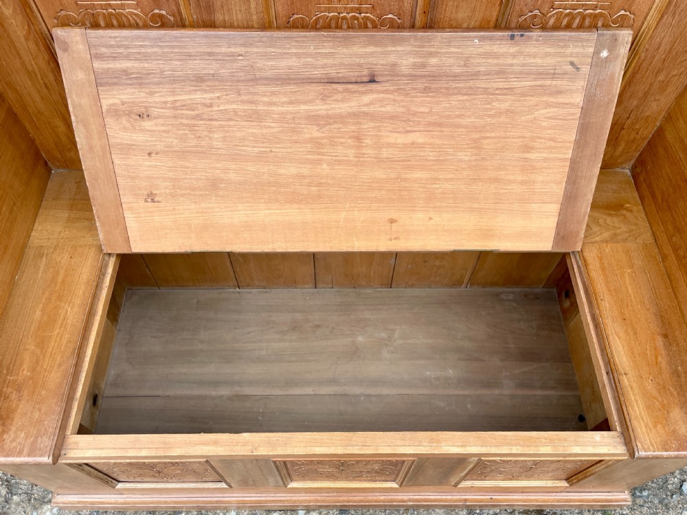 Antique Pine Box Settle View X