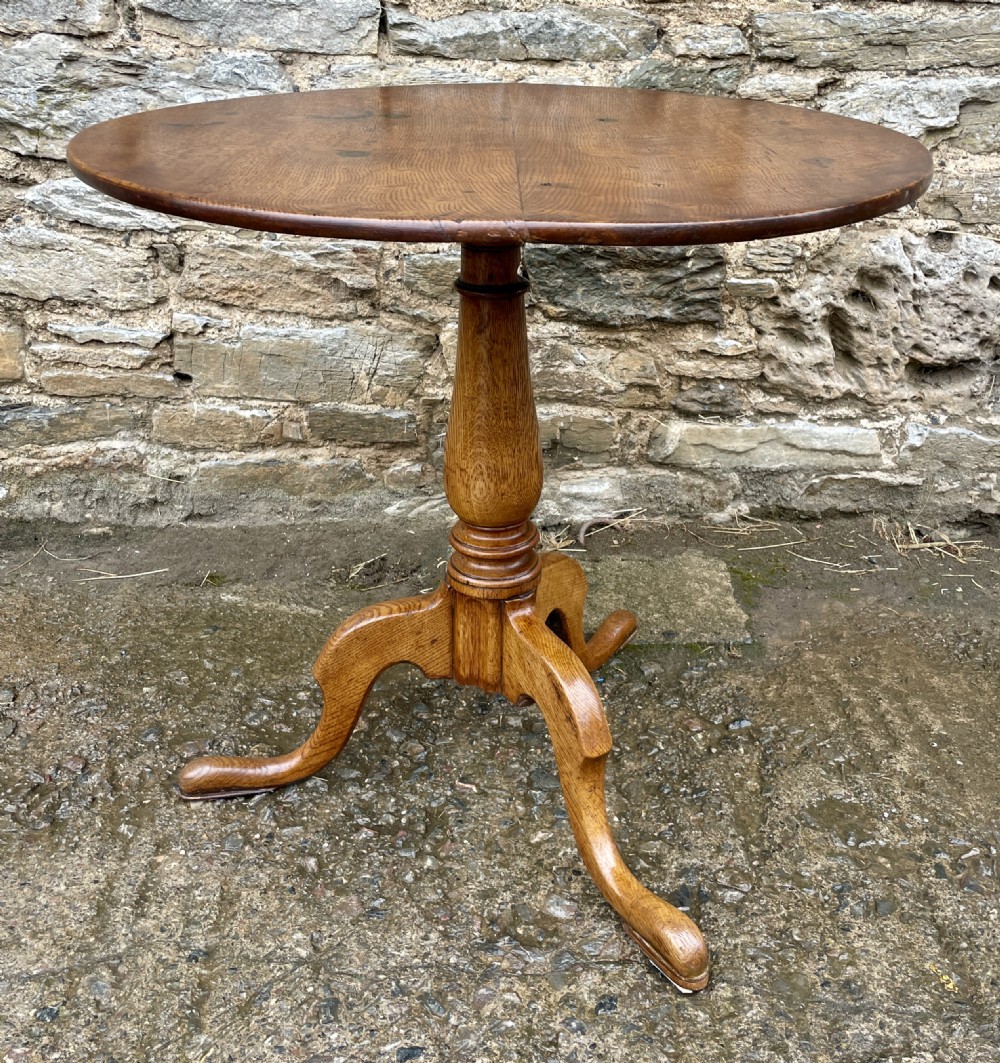 Georgian Oak Tilt Top Occasional Table View II