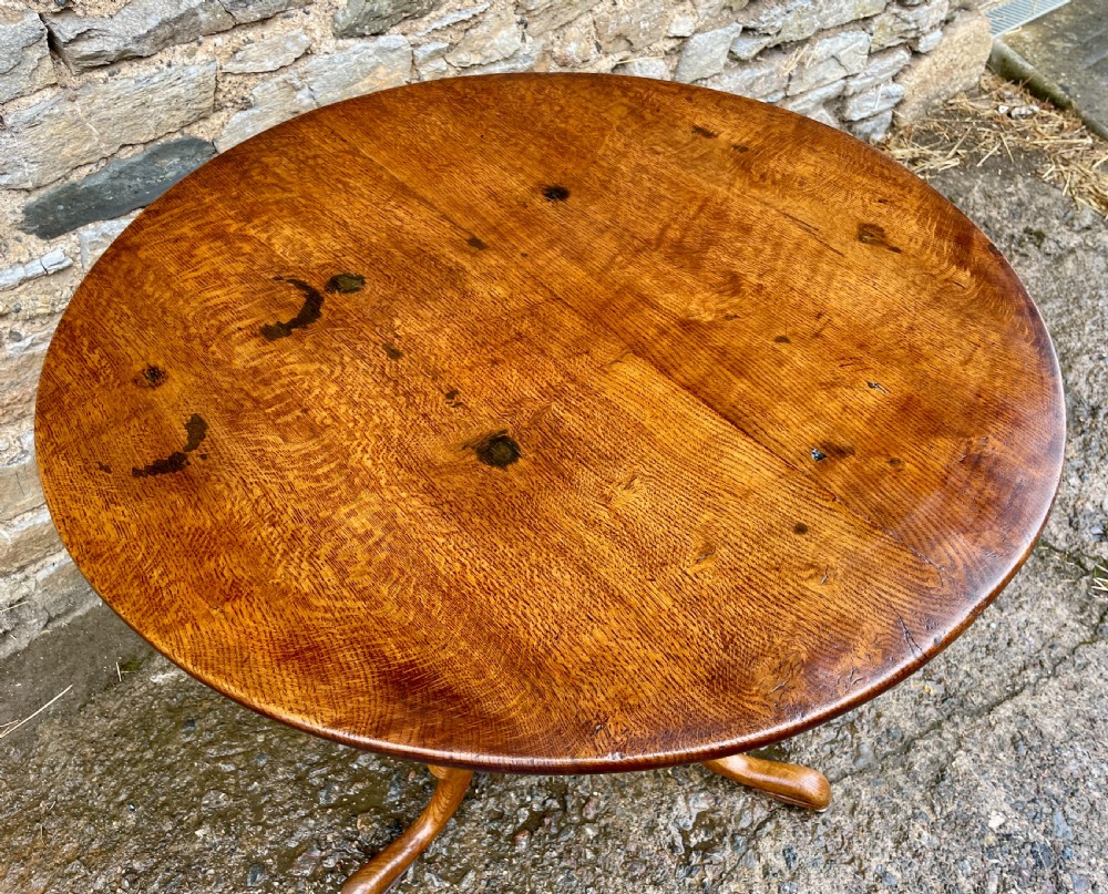 Georgian Oak Tilt Top Occasional Table View IV