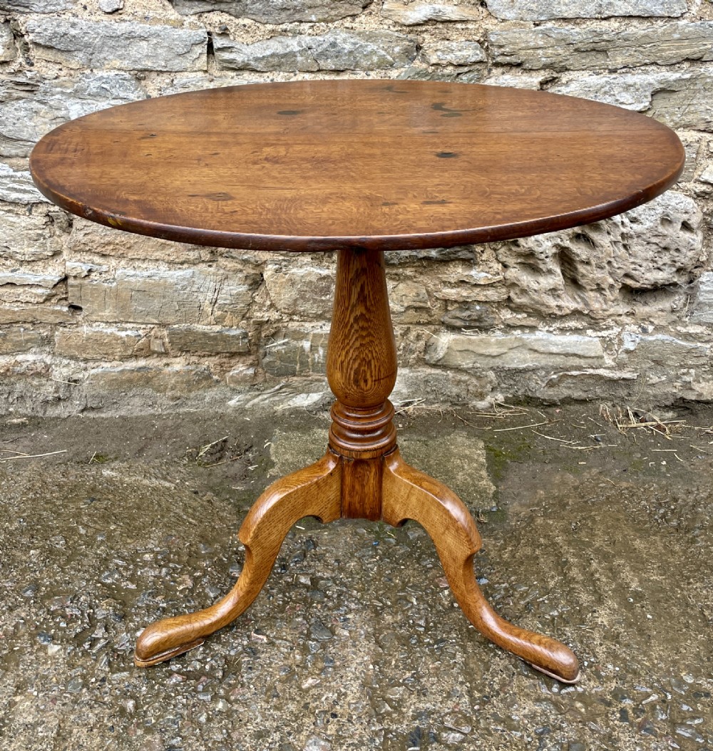Georgian Oak Tilt Top Occasional Table View VII