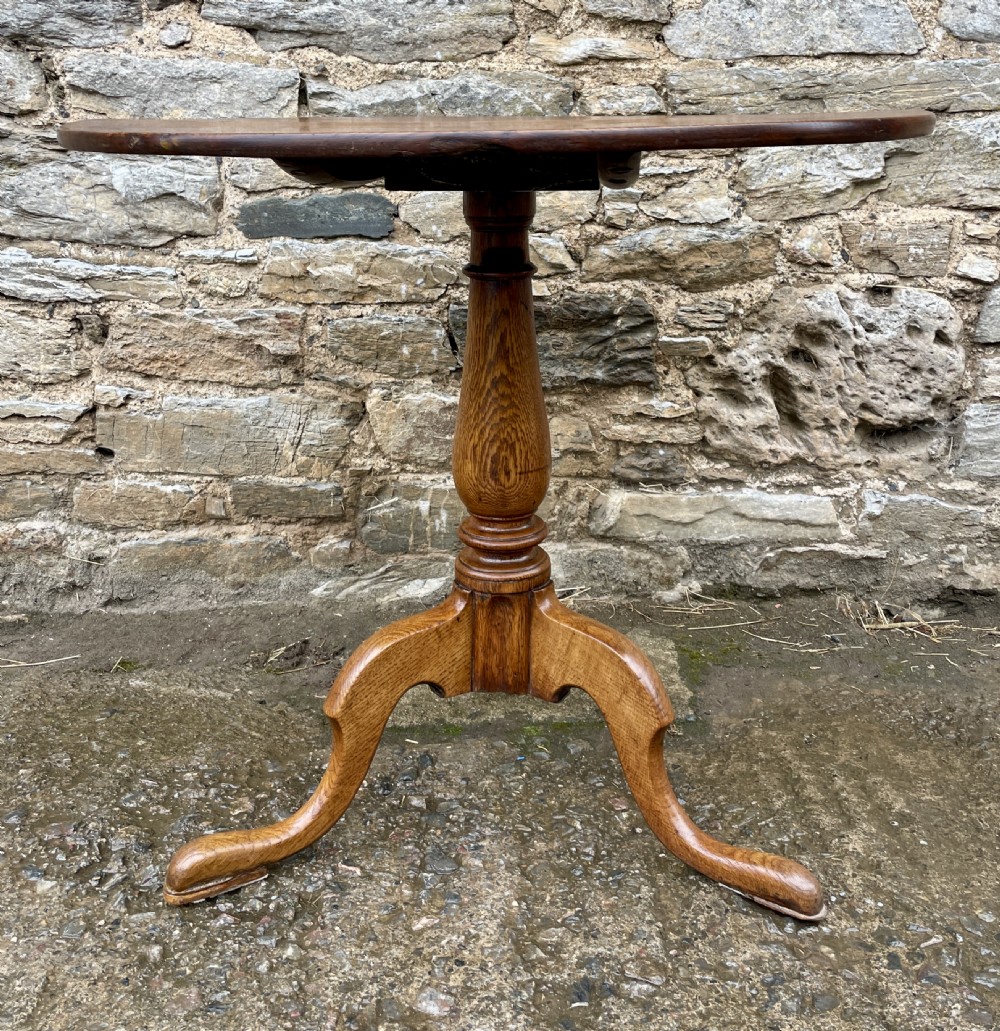 Georgian Oak Tilt Top Occasional Table View VIII