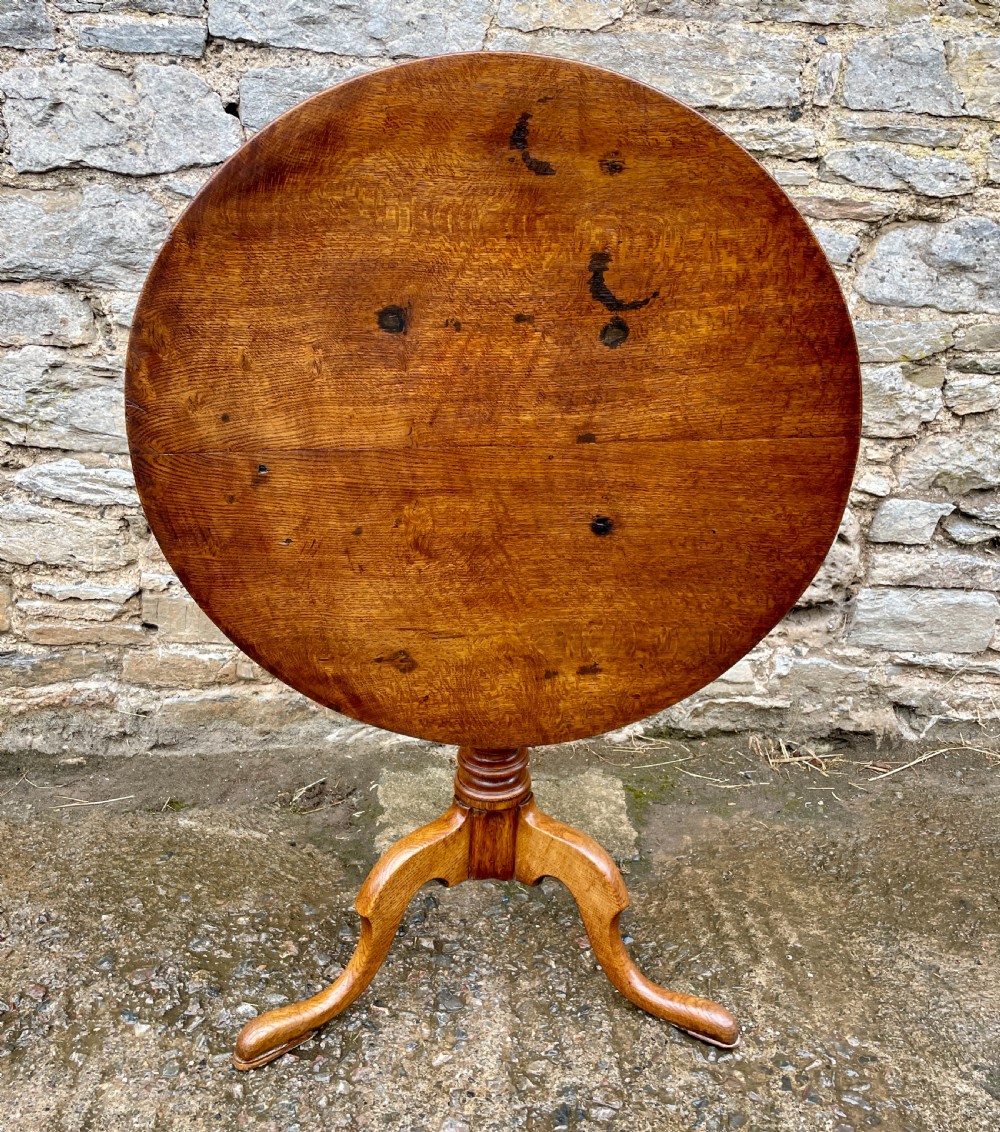 Georgian Oak Tilt Top Occasional Table View XI