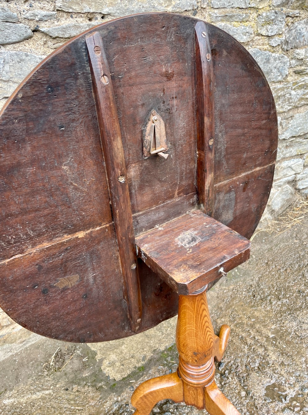 Georgian Oak Tilt Top Occasional Table View XV