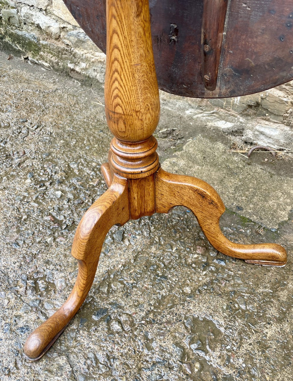 Georgian Oak Tilt Top Occasional Table View XVIII