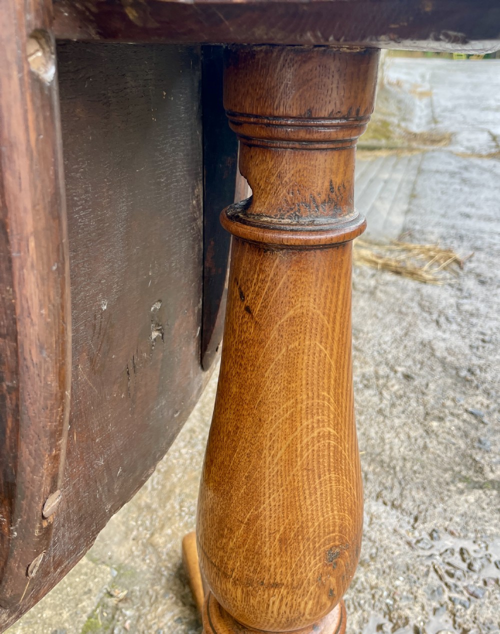 Georgian Oak Tilt Top Occasional Table View XIX