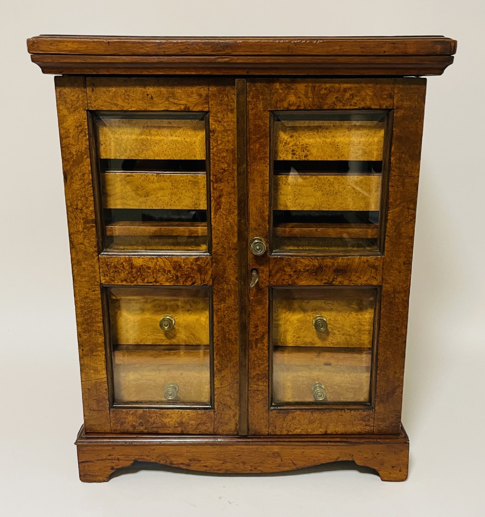 Antique Burr Walnut Table Cabinet View III