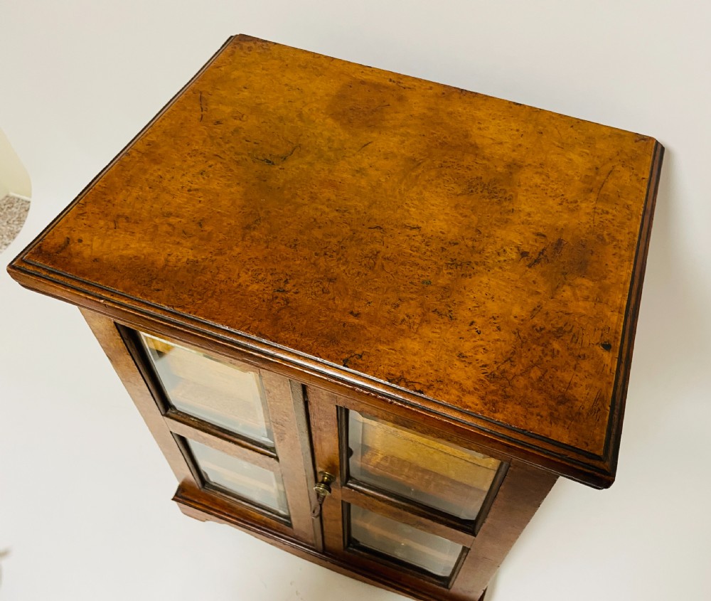 Antique Burr Walnut Table Cabinet View IV