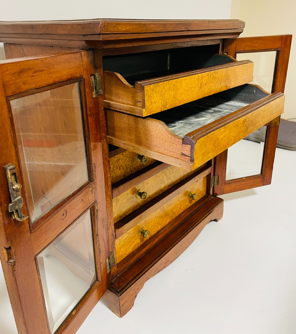 Antique Burr Walnut Table Cabinet View VI