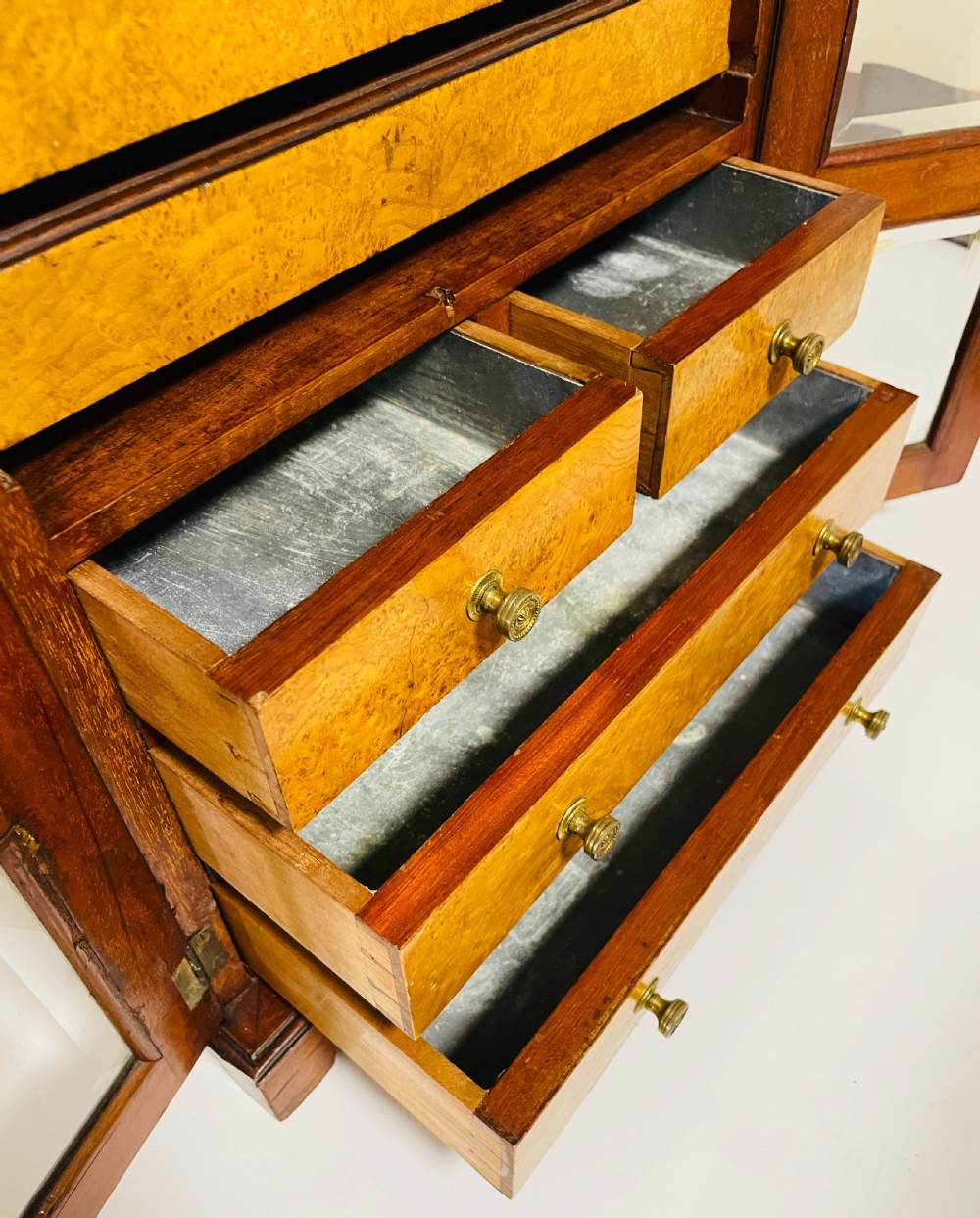 Antique Burr Walnut Table Cabinet View VII