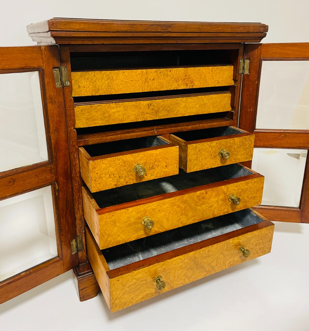 Antique Burr Walnut Table Cabinet View VIII