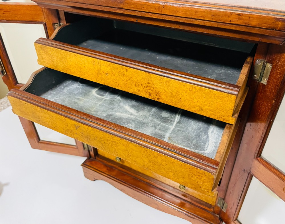 Antique Burr Walnut Table Cabinet View IX
