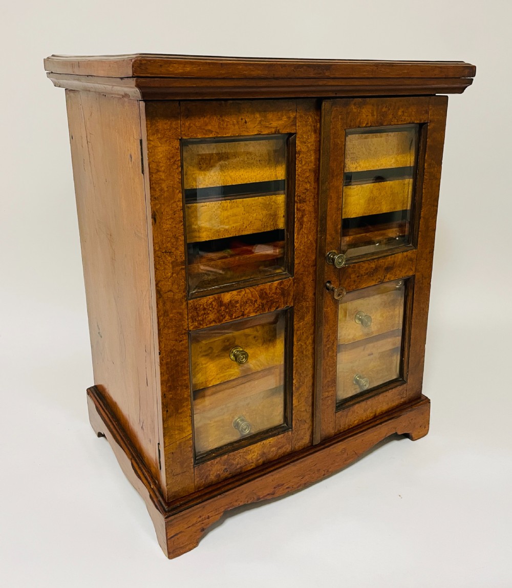 Antique Burr Walnut Table Cabinet View XIV
