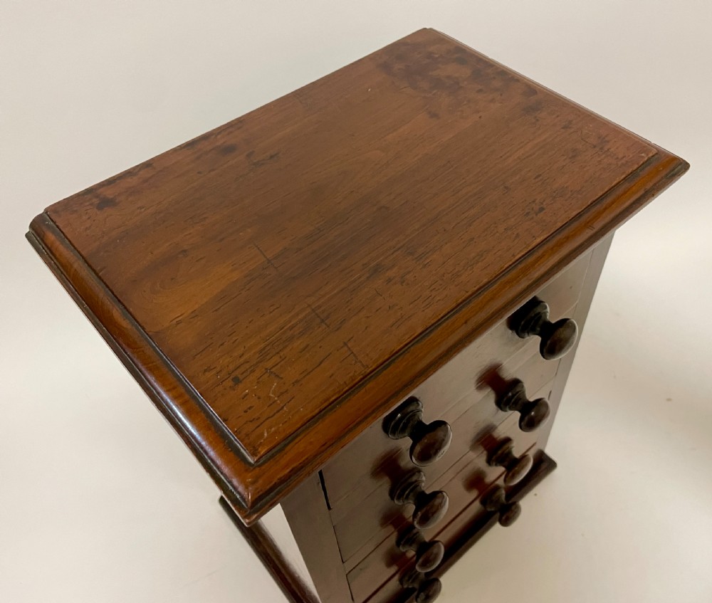 Victorian Miniature Mahogany Chest of Drawers View X