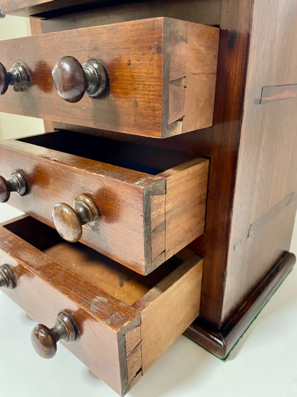 Victorian Miniature Mahogany Chest of Drawers View XII