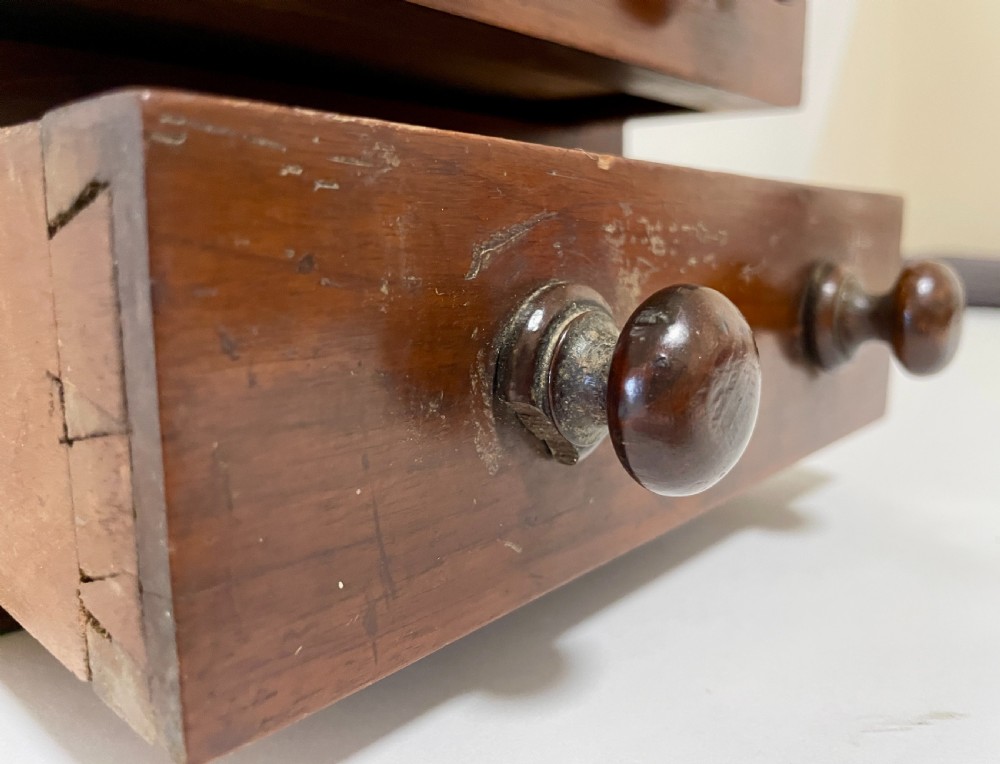 Victorian Miniature Mahogany Chest of Drawers View XIII