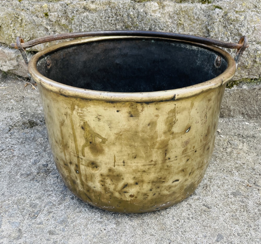 Large Antique Brass Cauldron