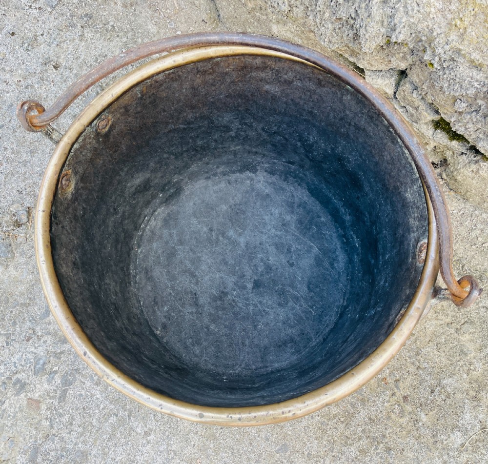 Large Antique Brass Cauldron View III