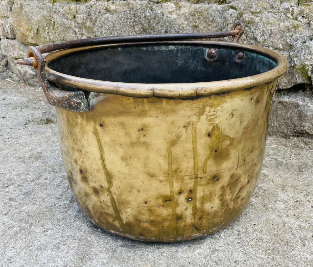 Large Antique Brass Cauldron View VI