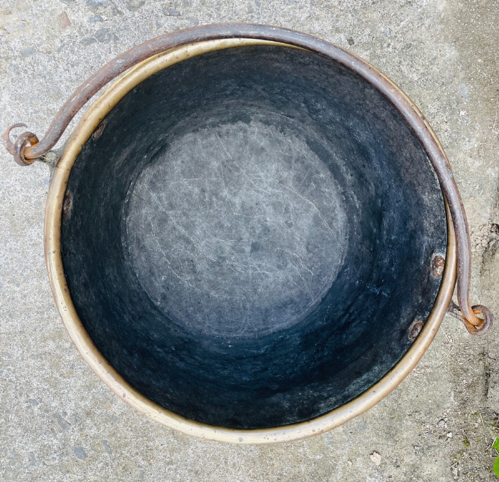 Large Antique Brass Cauldron View IX
