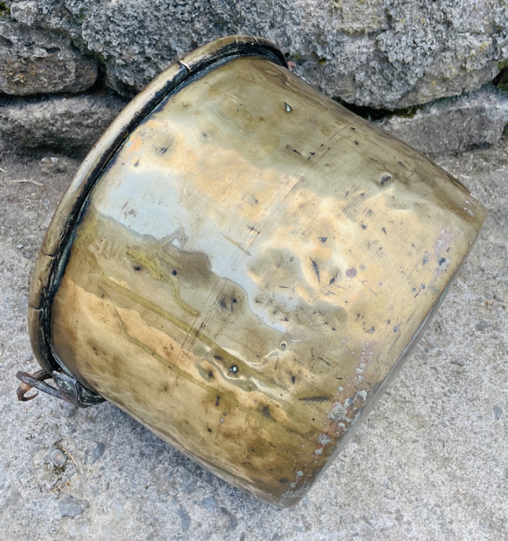Large Antique Brass Cauldron View XV