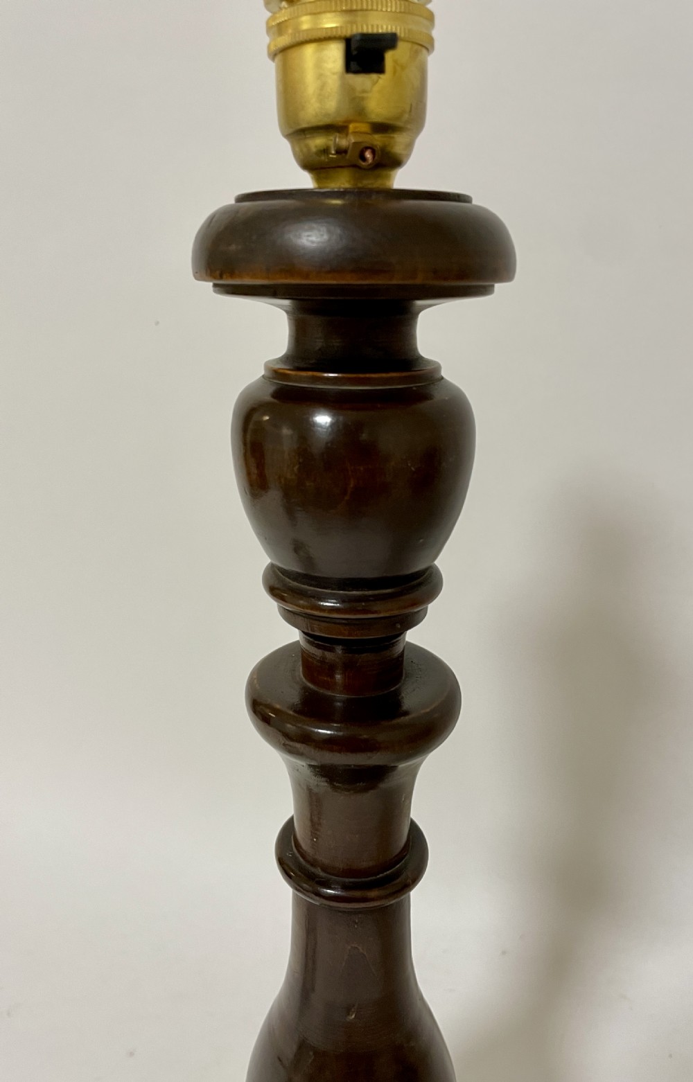 Antique Turned Mahogany Table Lamp View V