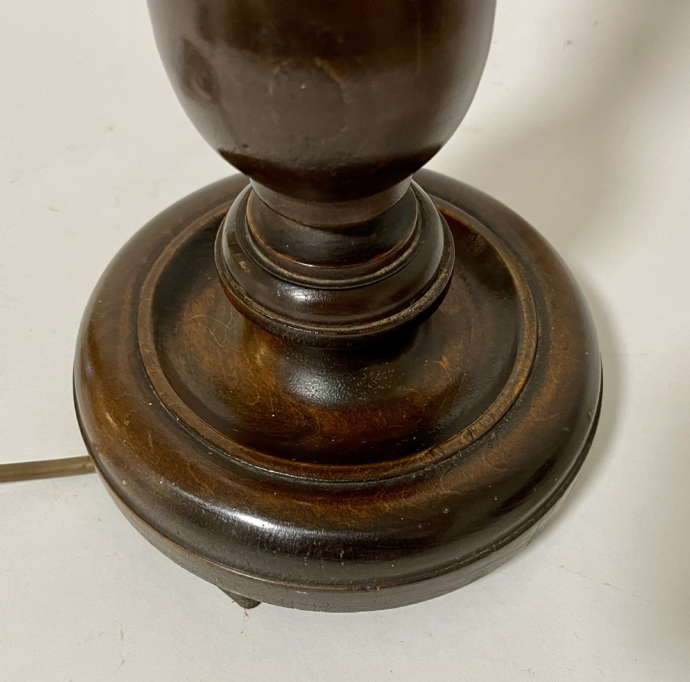 Antique Turned Mahogany Table Lamp View VII