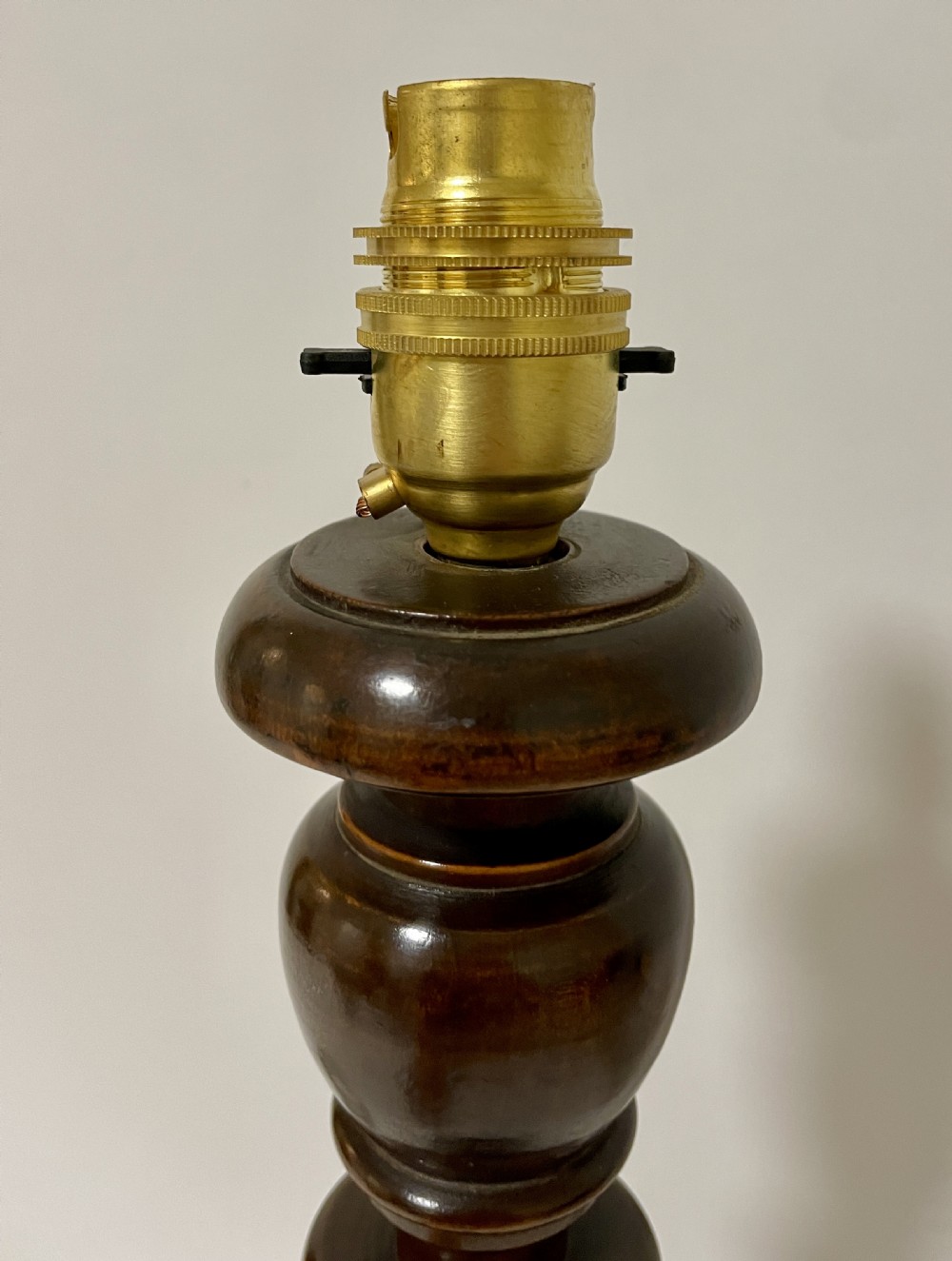 Antique Turned Mahogany Table Lamp View VIII