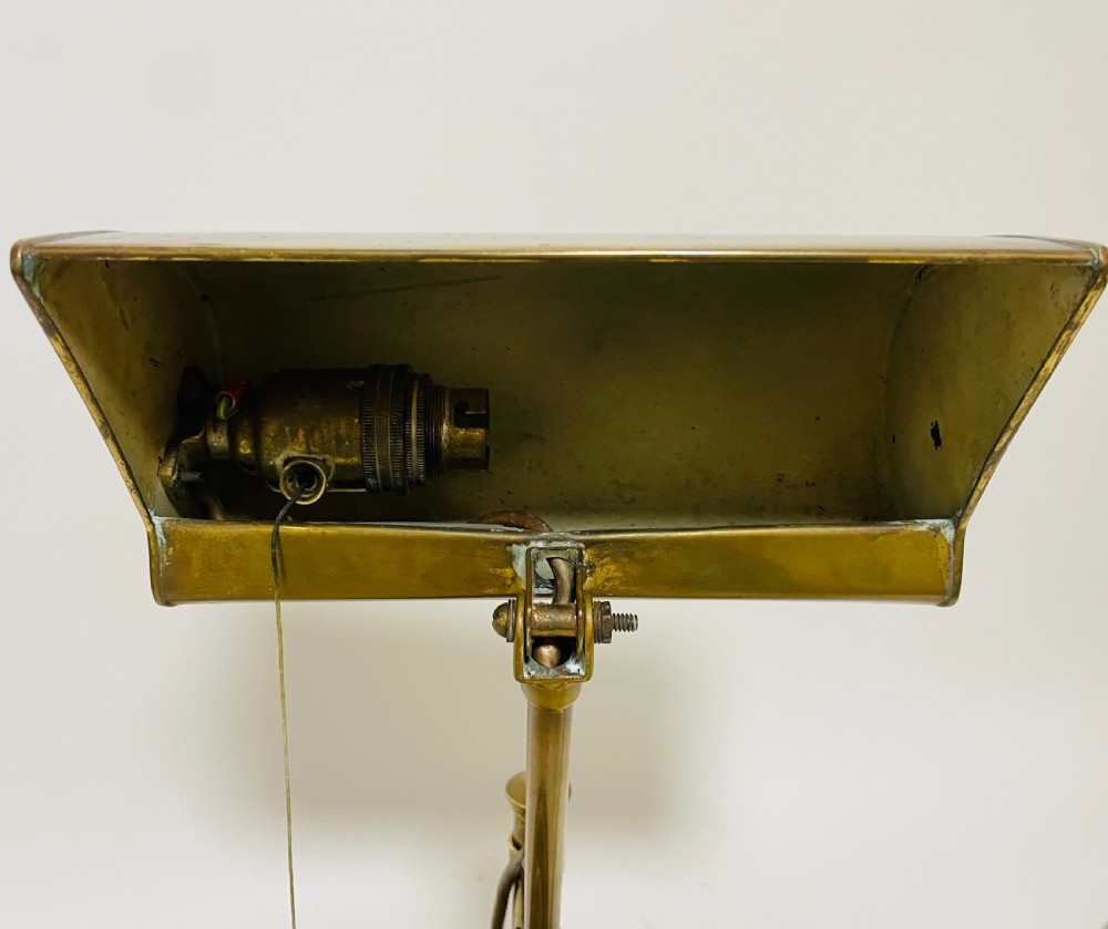 Antique Brass Banker's Lamp View V
