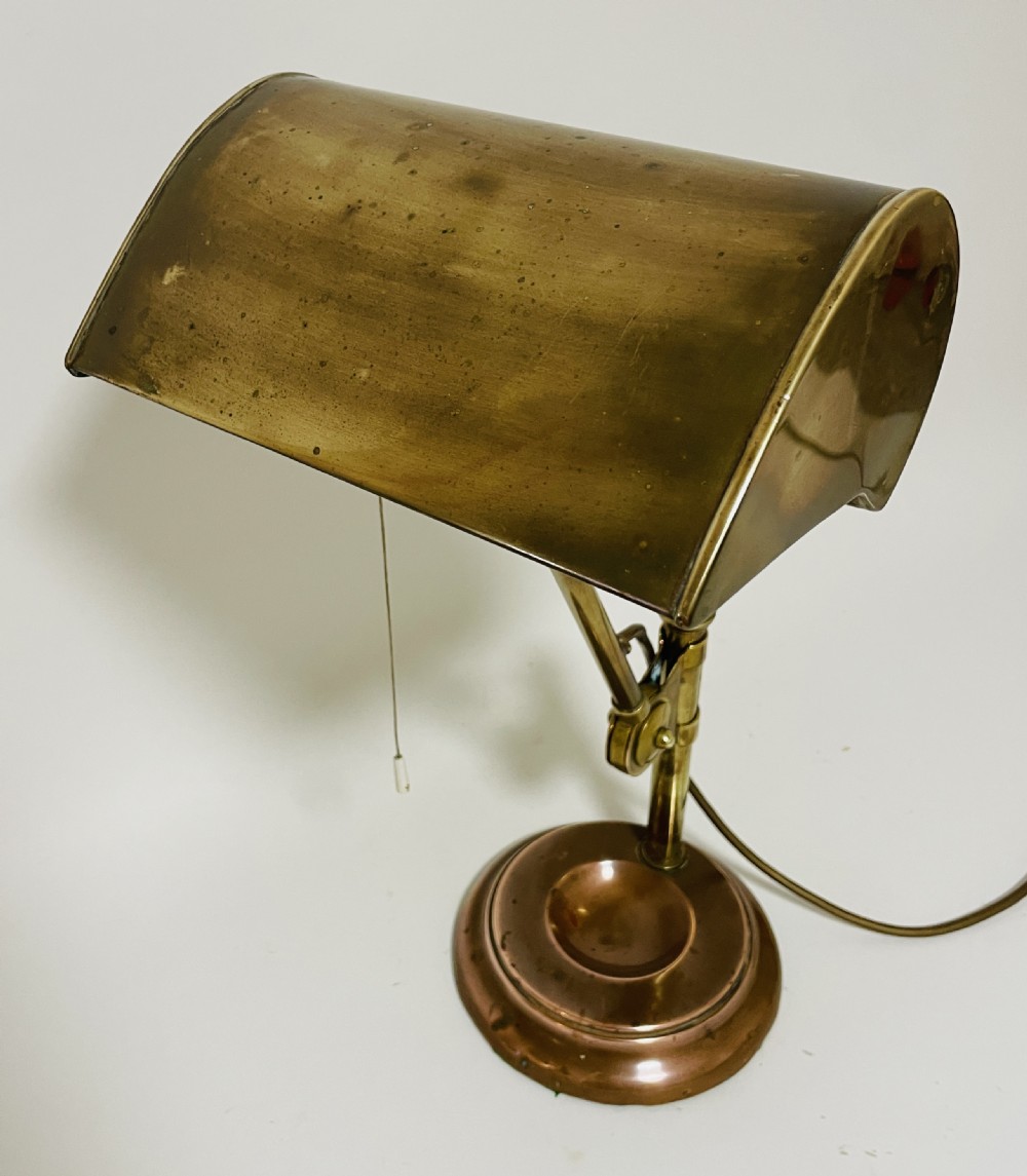Antique Brass Banker's Lamp View IX