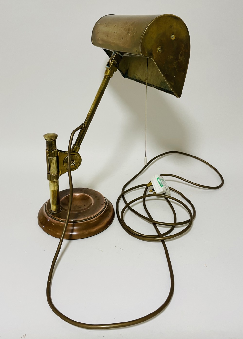Antique Brass Banker's Lamp View XIII