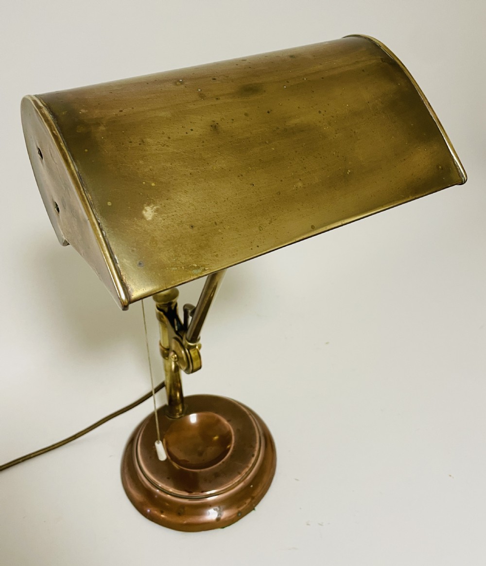Antique Brass Banker's Lamp View XIV