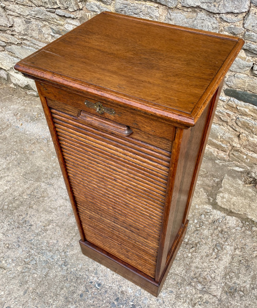Antique Oak Tambour Filing Cabinet View VII