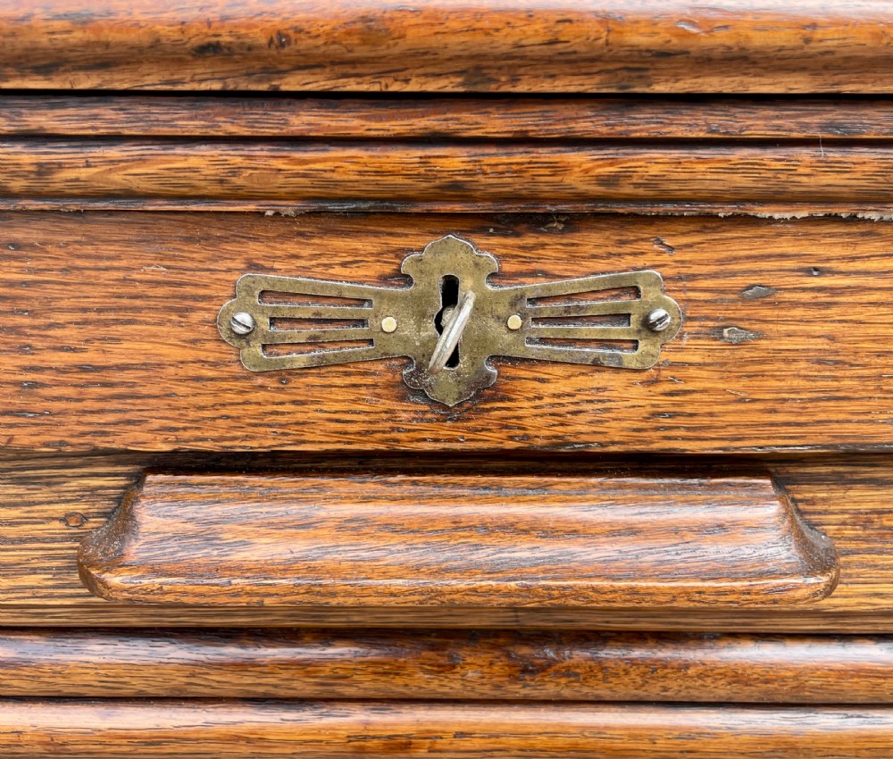 Antique Oak Tambour Filing Cabinet View VIII