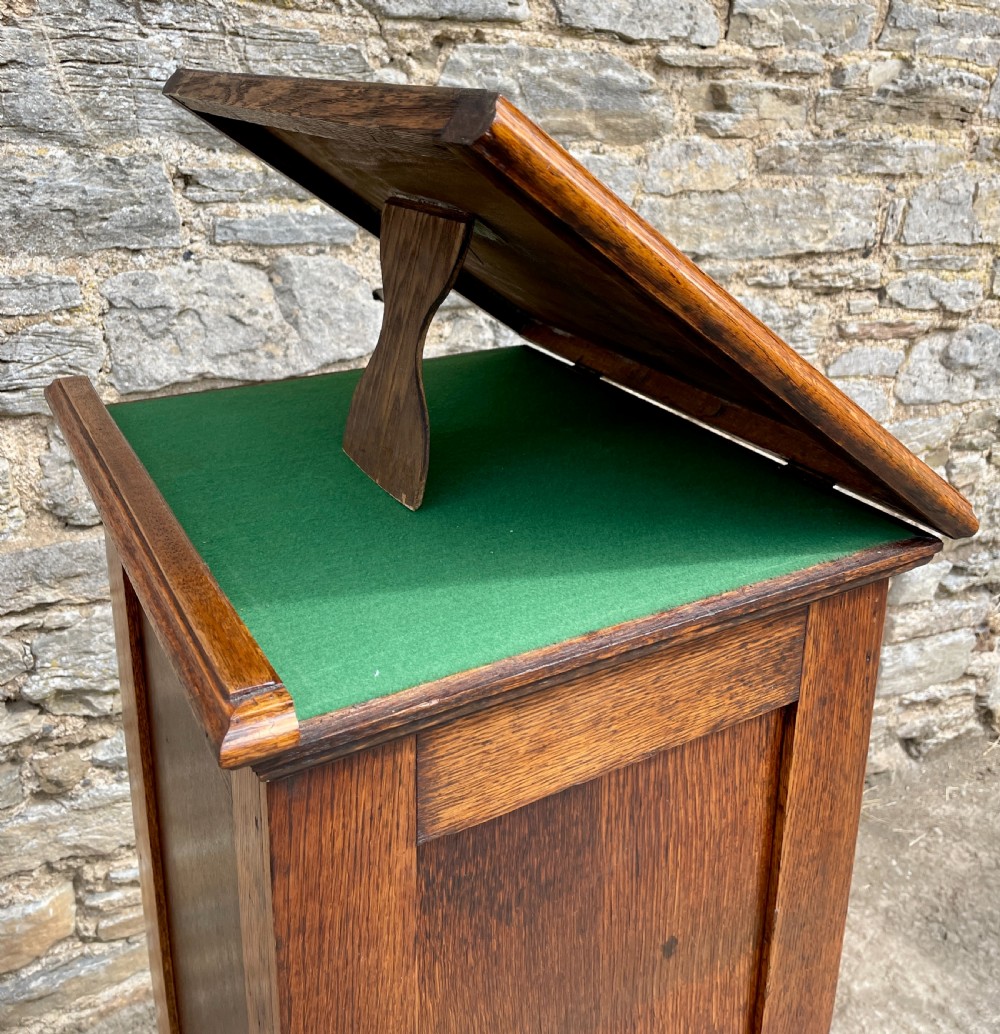 Antique Oak Tambour Filing Cabinet View XI